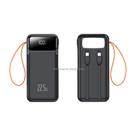 Chargeur portable avec câbles intégrés, Power Bank PD22.5W, 30000mAh, charge rapide, batterie externe pour téléphone portable, chargeur portable