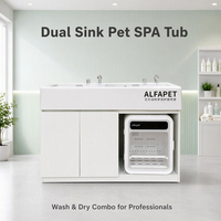 ALFAPET R-150 Station de Lavage pour Chiens avec Sèche-Linge, Baignoire pour Animaux, Spa pour Animaux, Baignoire de Toilettage pour Animaux avec Sèche-Linge (Baignoire Uniquement)