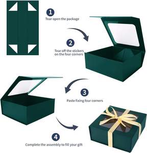 Boîte cadeau en carton magnétique pliable de luxe personnalisée pour bijoux, pour cadeau de mariage, cadeau de <span class=keywords><strong>demoiselle</strong></span> d'honneur, arrangement floral - Product Image 6