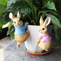 Ornement suspendu créatif en résine en forme de petit lapin pour pot de fleurs bonsaï, idéal pour la décoration de salon et les accessoires de maison