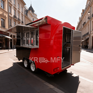 Remolque de Comida Rápida con Ejes Dobles para Exteriores, Carro de Metal para Restaurante Móvil, Carritos de Venta de Comida Rápida - Product Image 1