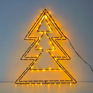 تخفيضات هائلة 22 في 150 مصباح ليد دائم الإضاءة ساطع مطلي بالمينا حجم سلك شجرة عيد الميلاد إطار حديد أسود ديكور عيد الميلاد ضوء لغرفة الحفلات
