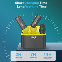 KISGIR 2.4G 1-2 Microphone Système de micro sans fil Lightning avec boîtier de charge