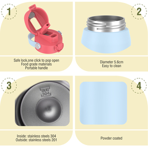 Portable Easy To Carry <b>Double</b> <b>Wall</b> Stainless Steel Vacuum Insulated Leak-proof Water Bottle Thermal Insulation For Back School - Product Image 6