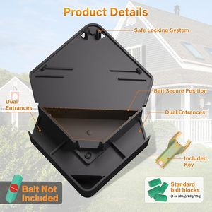 Estación de cebo para ratones con llaves-Estación de cebo para ratones recargable para exteriores Ratones reutilizables Caja de estación de envenenamiento para <span class=keywords><strong>ratas</strong></span> pequeñas - Product Image 5
