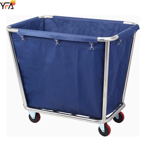 Large Capacity Multifunction <strong>Hotel</strong> Stainless Steel <strong>Trolley</strong> <strong>Linen</strong> Cart with Wheels Laundry Cart <strong>Trolley</strong> <strong>for</strong> Cleaning <strong>Trolley</strong>