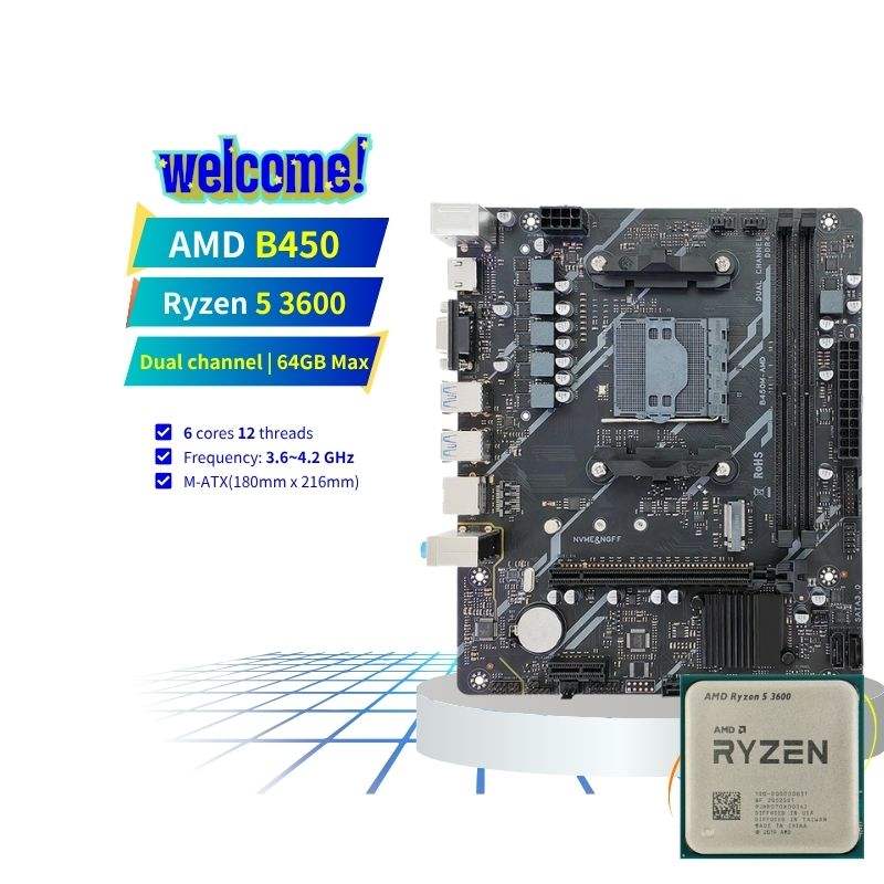 Cpu Ryzen 3600 And Motherboard Combo PANDL NEW AM4 Mainboard