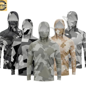 เสื้อฮู้ดตกปลาแบบกำหนดเองได้ ผ้าสเตรช แขนยาว ป้องกันรังสียูวี - Product Image 3