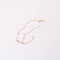 Gelang Kaki Berlapis Emas High End Rantai Ular Baja Tahan Karat Gelang Lapis Ganda untuk Wanita Perhiasan Grosir