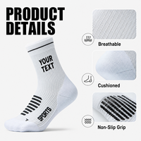 Chaussettes de sport pour hommes avec logo personnalisé sur le dessous, mélange de coton, séchage rapide et respirantes pour la salle de sport et les activités sportives