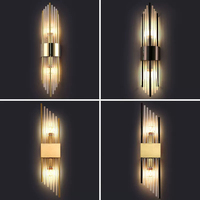 Applique Murale Moderne de Luxe en Fer et Cristal, Rendu des Couleurs Ra90, Garantie 5 Ans - LED G9 Orientable pour Salon, Couloir, Chambre