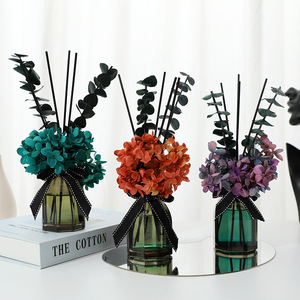 Diffuseur de roseaux de luxe à l'hortensia, fleurs séchées, parfum d'ambiance, aromathérapie, bouteille <span class=keywords><strong>en</strong></span> verre pour boutique de cadeaux, mariage, décoration de marque lifestyle - Product Image 3