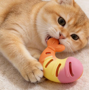 ของเล่นจ่ายขนมแมวแบบอินเทอร์แอคทีฟ ของเล่นยางทนทานสำหรับลูกแมว ของเล่นกันอาหารรั่วซึม สำหรับแมวเลี้ยงในบ้าน ฝึกให้อาหาร ฝึกเล่น ให้ความบันเทิงแก่สัตว์เลี้ยง - Product Image 2