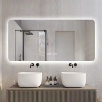 Miroir de Douche LED Intelligent Tactile pour Hôtels, Bluetooth, Étanche, Anti-Buée, Design Rectangulaire, Style Européen