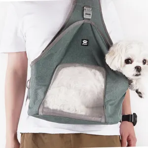 Aangepaste Hond Reizen Draagtas Puppy Kat Rugzak Dragen Uitbreidbaar Hond Oxford Sling Bag Draagbare Huisdier Zakken