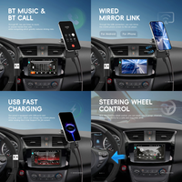 Lecteur MP5 pour voiture Podofo, autoradio, écran tactile 7 pouces, USB, AUX, Bluetooth, FM, prise en charge du mirroring d'écran, caméra de recul, OEM