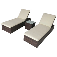 Nouveau design 2027 – Lit de repos double en polyrotin réglable avec dossier pour patio et jardin