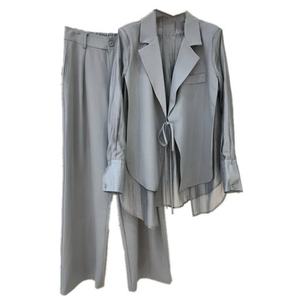 Ensemble deux pièces pour femme, style ample, haut en dentelle à manches droites et pantalon large, collection été 2025, nouveau look décontracté, vente en gros - Product Image 1