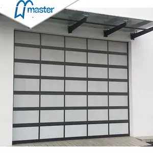 Nice Construct Electric Remote Control Aluminum Tempered Glass Garage Door With Best Quality For House