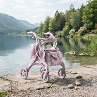 Déambulateur en fibre de carbone de nouvelle conception, rose nacré, concept floral Relaxsmith CR3121, certifié CE, léger, pour personnes âgées de qualité supérieure