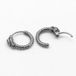 Yunnique – boucles d'oreilles à clip en forme de dragon, style chinois, signe du zodiaque, en acier inoxydable, bijoux unisexes - Product Image 3