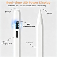 Stylet actif avec affichage LED du niveau de batterie, détection d'angle d'inclinaison, adsorption magnétique, rejet de la paume, 130 mAh pour iPad