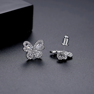 LUOTEEMI Wholesale <strong>Top</strong> Quality Brand New Fashion Popular Luxury Elegant Wedding Jewelry Clear CZ Female Butterfly <strong>Earrings</strong> - Product Image 6