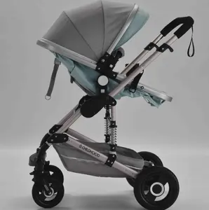 Toptan büyük tekerlekler Puset-Dört büyük tekerlek bebek arabası/bir düğme katlanır bebek arabası/lüks bebek pram satılık