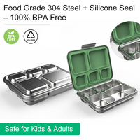 Boîte à lunch Bento en acier inoxydable 304 de qualité alimentaire SSPH pour enfants Boîte à lunch portable réutilisable sans Bpa pour enfants