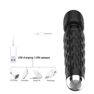 Vibratore a Bacchetta Rosa con Testina in Silicone, Giocattolo Sessuale, Massaggiatore Femminile per Vagina, Vibratore Portatile per il Piacere - Product Image 3