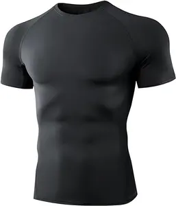 Camiseta masculina de manga curta para treino de ginástica com logotipo personalizado, roupa esportiva lisa personalizada para fitness muscular, slim fit fitness, fitness