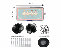 Kit d'accessoires pour cheveux de ballet, ensemble de fabrication de chignons avec filet à cheveux, épingles à cheveux, élastiques et boîte de rangement