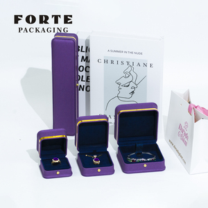 Cajas de Joyería Personalizadas de Lujo FORTE, Empaque de Pulsera de Cuero PU con Logotipo Personalizado para Regalo de Anillo de Boda - Product Image 6