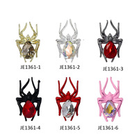 10 pièces Halloween araignée Nail Art strass foncé gothique alliage gemme 3D métallique ongles breloques décorations ongles accessoires Kit