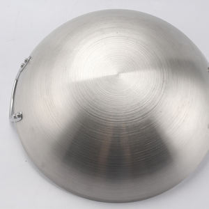 Sartén <span class=keywords><strong>Wok</strong></span> de acero inoxidable de estilo chino grande mate con asas dobles de acero inoxidable de 30cm a 80cm - Product Image 4