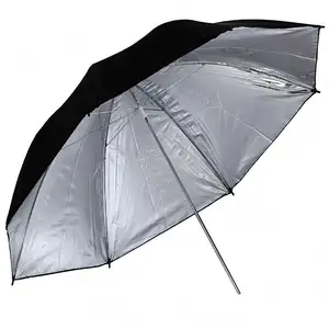 Guarda-chuva profissional preto e prateado de 43 polegadas, refletor para fotografia, filmagem e iluminação de estúdio