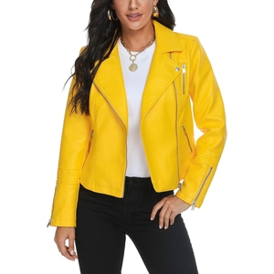 Dernière collection : Blouson en cuir pour femme de haute qualité, hiver, col montant, couleurs personnalisées, logo personnalisé, tricoté, longueur longue, prix de gros - Product Image 5