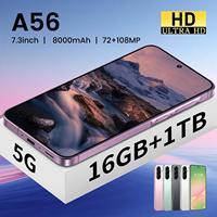 Smartphone A56 RAM 16GB 5G Dual SIM Octa Core Layar 7.3" Baterai 6000mAh ROM 16+1TB Kondisi Baru
