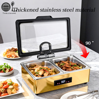 OULU Kommerzieller Smarter Elektrischer Buffet-Wärmebehälter mit Hydraulischem Deckel, Luxuriöser Speisenwärmer für Restaurants, Buffet-Ausstattung, A+++ Energieeffizienz