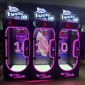 럭키 타임 챌린지 10 초 타이머 큰 장난감 인형 선물 상 기계 동전 작동 게임 아케이드 - Product Image 4