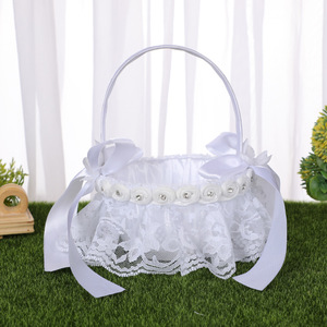 Suministros de decoración de boda occidental Día de San Valentín Boda nupcial Chica Encaje Flor Cesta Flor - Product Image 3