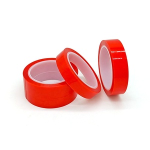 Cinta de fijación adhesiva PET transparente de doble cara, película de poliéster roja resistente a comer con revestimiento rojo - Product Image 2