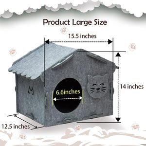 Lit pour chat pliable au prix d'usine, tente pour chat insonorisée en feutre acoustique de qualité supérieure, personnalisable pour les petits espaces et les balcons - Product Image 2