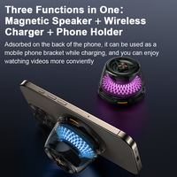 Dropshipping Veilleuse RVB multifonctionnelle Réveil Support pour téléphone portable Haut-parleur BT Mini chargeur sans fil Produits chauds 2024