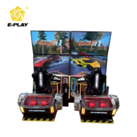 Eplay Nouvelle Machine d'Arcade de Course de Voitures à Deux Écrans de Haute Qualité, Console de Jeu Vidéo Simulateur, à Monnayeur, Machine d'Arcade de Vitesse