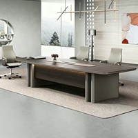 Table de conférence moderne en bois modulaire pour 20 personnes, design durable et luxueux, pour les salles de réunion exécutives, les écoles, les bureaux à domicile