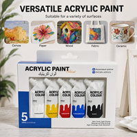 Peinture acrylique ZANERAY 100 ml, 5 couleurs, vente en gros, pratique à utiliser en petits paquets, kit de peinture pour artistes et enfants