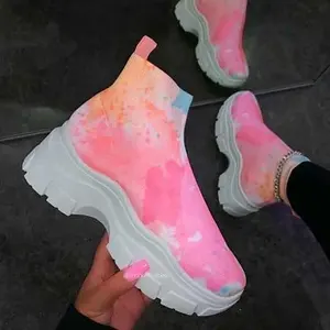 Toptan kd koşu ayakkabıları kadın-LW drop shipping güz kaliteli kayma örgü platform ayakkabılar rahat artı boyutu tıknaz ayakkabı kadın bayanlar sneakers yeni gelenler 2021