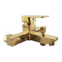 Ensemble de robinet de douche de bain en zinc poignée unique finition chromée motif de pulvérisation de pluie Design élégant en or brossé pour les hôtels