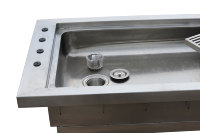 Table d'opération pour animaux avec station de lavage intégrée, base en acier inoxydable SUS304, élévation électrique, table dentaire réutilisable pour chiens